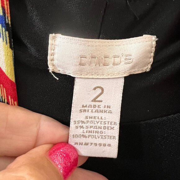 Chicos Geometric Print Sleeveless Maxi Dress 2 Draped Neckline Colorful Tribal - Picture 8 of 16